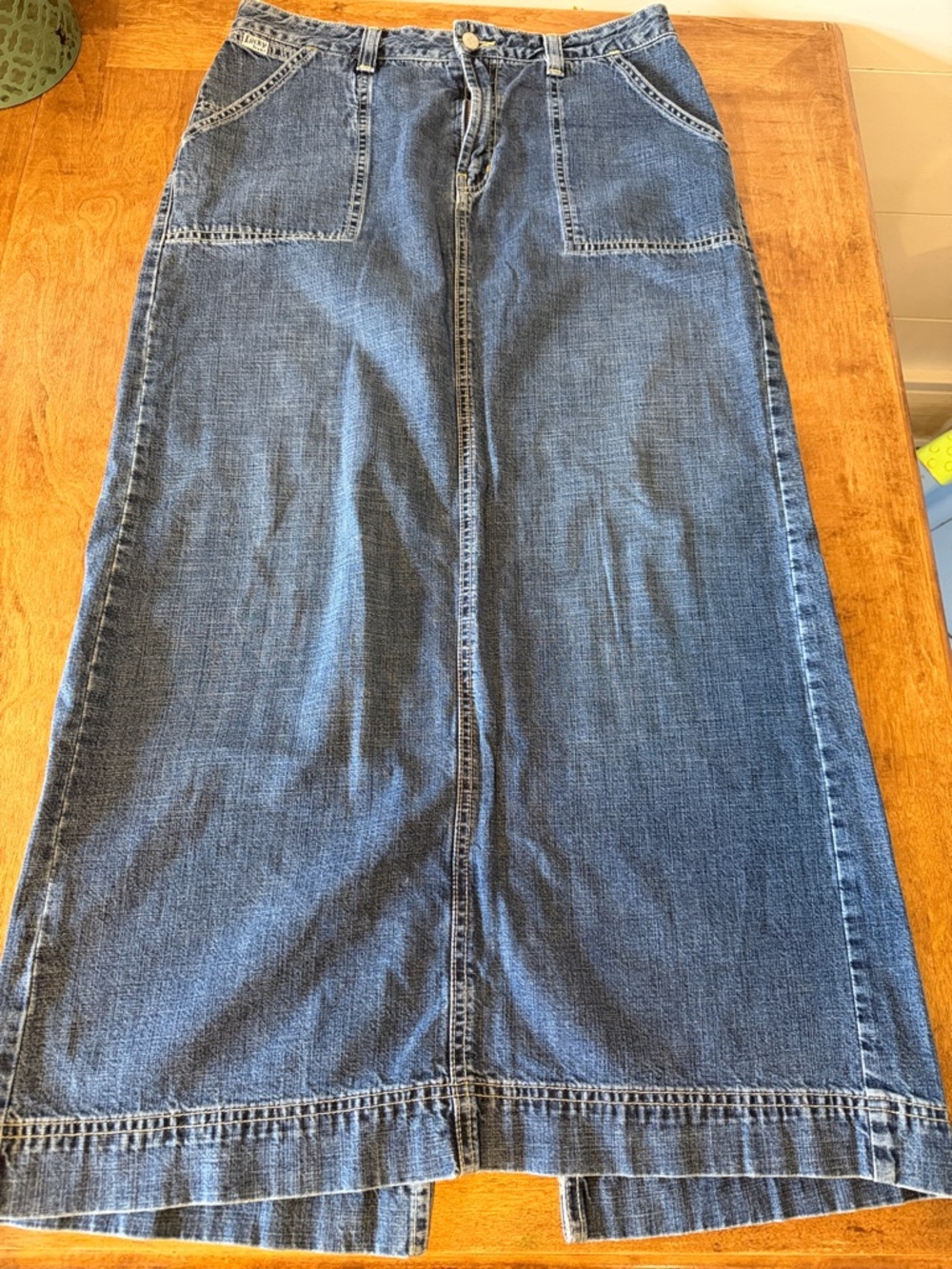 Vintage Lucky Long Blue Denim Skirt